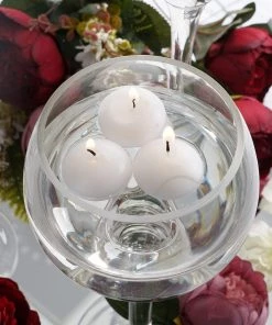 HIER_3810 12 Pack | 1.5" Classic White Mini Disc Unscented Floating Candles Chargers & Centerpieces