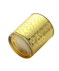 HIER_4320 6 Pack | 3" Gold Mercury Glass Candle Holders, Votive Candle Containers - Honeycomb Design 27 HIER_4320 6 Pack | 3