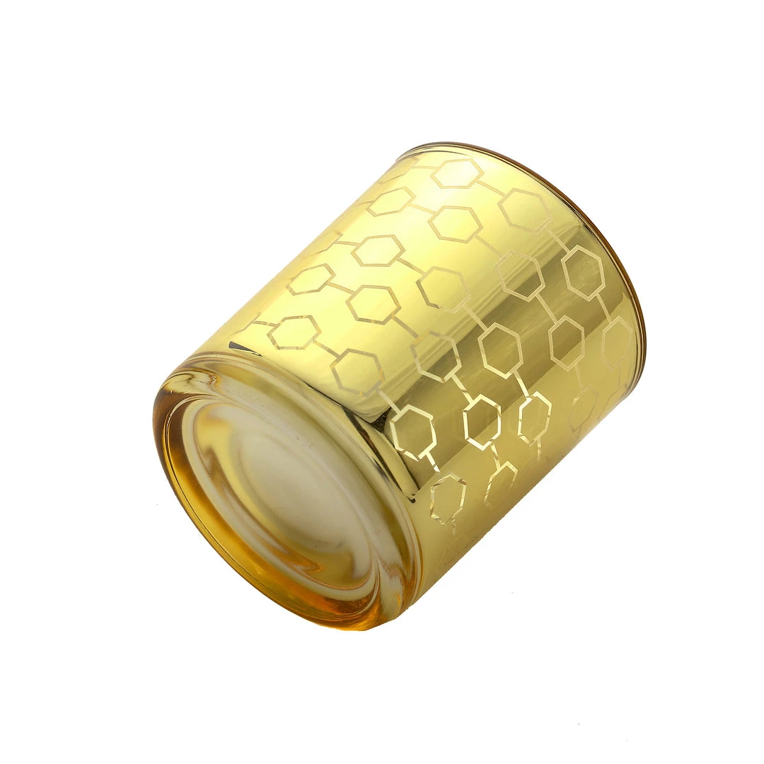 HIER_4320 6 Pack | 3" Gold Mercury Glass Candle Holders, Votive Candle Containers - Honeycomb Design 13 HIER_4320 6 Pack | 3" Gold Mercury Glass Candle Holders, Votive Candle Containers - Honeycomb Design