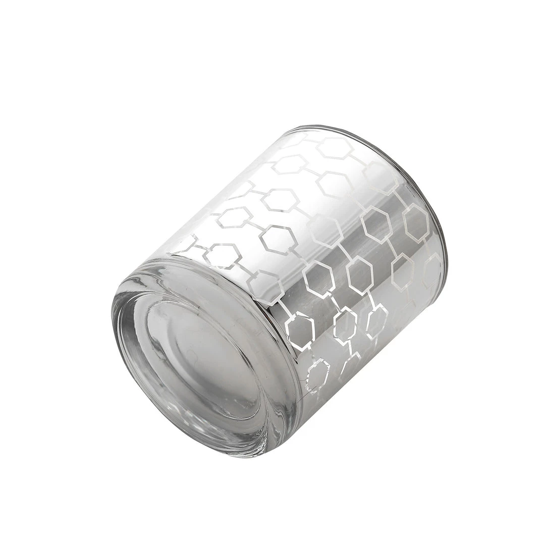 HIER_4320 6 Pack | 3" Silver Mercury Glass Candle Holders, Votive Candle Containers - Honeycomb Design Chargers & Centerpieces 13 HIER_4320 6 Pack | 3" Silver Mercury Glass Candle Holders, Votive Candle Containers - Honeycomb Design Chargers & Centerpieces