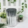 HIER_4810 Chargers & Centerpieces 9" Silver Mercury Glass Hurricane Candle Holder, Cylinder Pillar Vase - Wavy Column Design