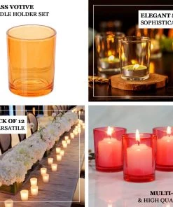 HIER_4320 Chargers & Centerpieces 12 Pack | 2.5" Turquoise Glass Votive Candle Holder Set Tealight Holders 15 HIER_4320 Chargers & Centerpieces 12 Pack | 2.5