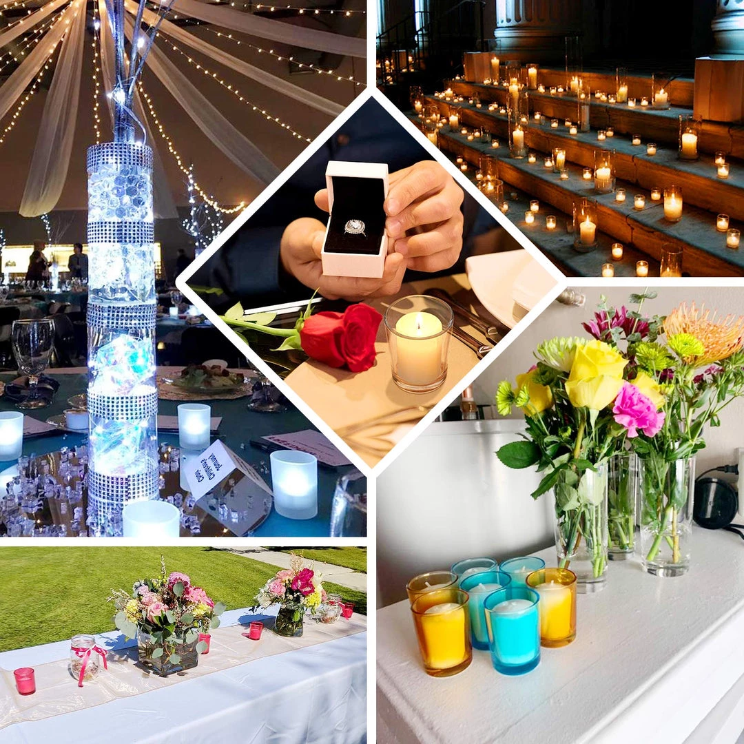 HIER_4320 Chargers & Centerpieces 12 Pack | 2.5" Turquoise Glass Votive Candle Holder Set Tealight Holders 5 HIER_4320 Chargers & Centerpieces 12 Pack | 2.5" Turquoise Glass Votive Candle Holder Set Tealight Holders