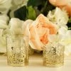 HIER_4320 20 Pack | Gold Foil Paper Floral Lace Candle Holder Wraps, Votive Tealight Decorative Wraps Chargers & Centerpieces