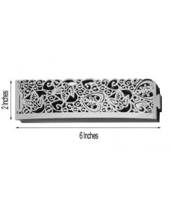 HIER_4320 Chargers & Centerpieces 20 Pack | Silver Foil Paper Floral Lace Candle Holder Wraps, Votive Tealight Decorative Wraps