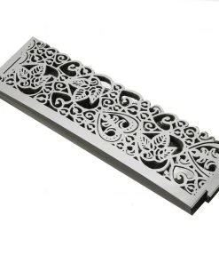 HIER_4320 Chargers & Centerpieces 20 Pack | Silver Foil Paper Floral Lace Candle Holder Wraps, Votive Tealight Decorative Wraps