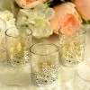HIER_4320 Chargers & Centerpieces 20 Pack | Silver Foil Paper Floral Lace Candle Holder Wraps, Votive Tealight Decorative Wraps