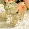 HIER_4320 Chargers & Centerpieces 20 Pack | White Foil Paper Floral Lace Candle Holder Wraps, Votive Tealight Decorative Wraps