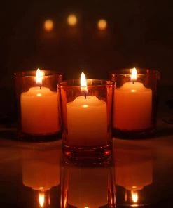 HIER_4300 12 Pack | 2.5" Red Glass Votive Candle Holder Set, Tealight Holders Chargers & Centerpieces