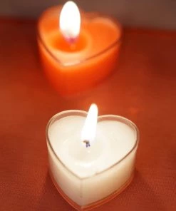 HIER_3820 Chargers & Centerpieces 12 Pack | Mini White Heart Shaped Tealight Candles, Valentines Decor