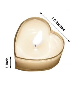 HIER_3820 Chargers & Centerpieces 12 Pack | Mini White Heart Shaped Tealight Candles, Valentines Decor