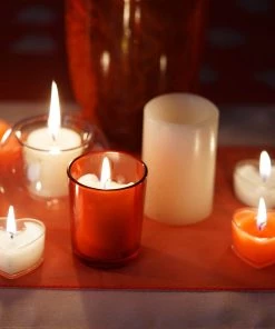 HIER_3820 Chargers & Centerpieces 12 Pack | Mini White Heart Shaped Tealight Candles, Valentines Decor