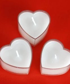 HIER_3820 Chargers & Centerpieces 12 Pack | Mini White Heart Shaped Tealight Candles, Valentines Decor