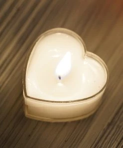 HIER_3820 Chargers & Centerpieces 12 Pack | Mini White Heart Shaped Tealight Candles, Valentines Decor