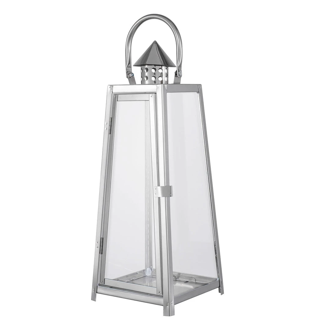 HIER_4310 Chargers & Centerpieces 15" Silver Cone Top Stainless Steel Candle Lantern Centerpiece Outdoor Metal Patio Lantern 15 HIER_4310 Chargers & Centerpieces 15" Silver Cone Top Stainless Steel Candle Lantern Centerpiece Outdoor Metal Patio Lantern