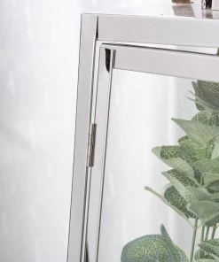 HIER_4310 Chargers & Centerpieces 15" Silver Cone Top Stainless Steel Candle Lantern Centerpiece Outdoor Metal Patio Lantern 22 HIER_4310 Chargers & Centerpieces 15