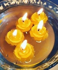 HIER_3810 Chargers & Centerpieces 4 Pack | 2.5" White Rose Flower Floating Candles Wedding Vase Fillers 19 HIER_3810 Chargers & Centerpieces 4 Pack | 2.5