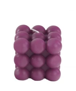 HIER_3820 Chargers & Centerpieces 2 Pack | Burgundy 2" Bubble Cube Paraffin Wax Candles, Unscented Square Pillar Candle, Party Favor Gift 25 HIER_3820 Chargers & Centerpieces 2 Pack | Burgundy 2
