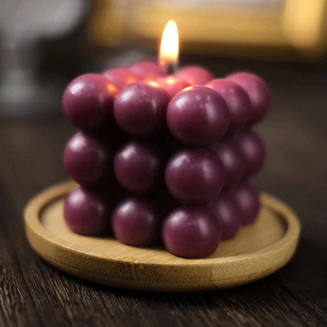HIER_3820 Chargers & Centerpieces 2 Pack | Burgundy 2" Bubble Cube Paraffin Wax Candles, Unscented Square Pillar Candle, Party Favor Gift 1 HIER_3820 Chargers & Centerpieces 2 Pack | Burgundy 2" Bubble Cube Paraffin Wax Candles, Unscented Square Pillar Candle, Party Favor Gift