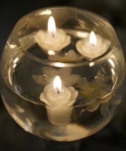 HIER_3810 Chargers & Centerpieces 12 Pack | 1" Blush/Rose Gold Mini Rose Flower Floating Candles Wedding Vase Fillers 16 HIER_3810 Chargers & Centerpieces 12 Pack | 1