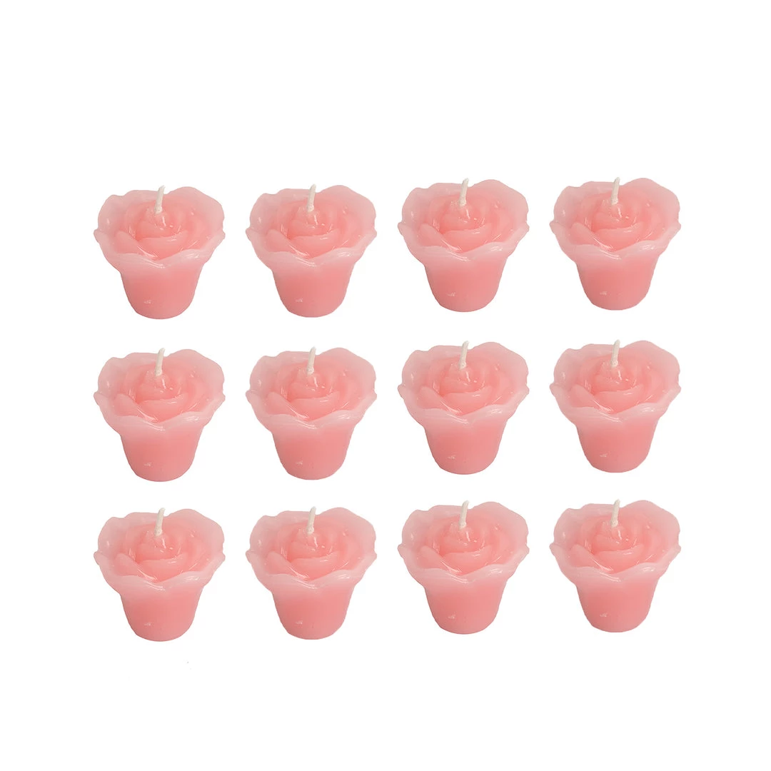 HIER_3810 12 Pack | 1" Pink Mini Rose Flower Floating Candles Wedding Vase Fillers Chargers & Centerpieces 10 HIER_3810 12 Pack | 1" Pink Mini Rose Flower Floating Candles Wedding Vase Fillers Chargers & Centerpieces