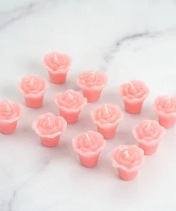 HIER_3810 12 Pack | 1" Pink Mini Rose Flower Floating Candles Wedding Vase Fillers Chargers & Centerpieces 15 HIER_3810 12 Pack | 1