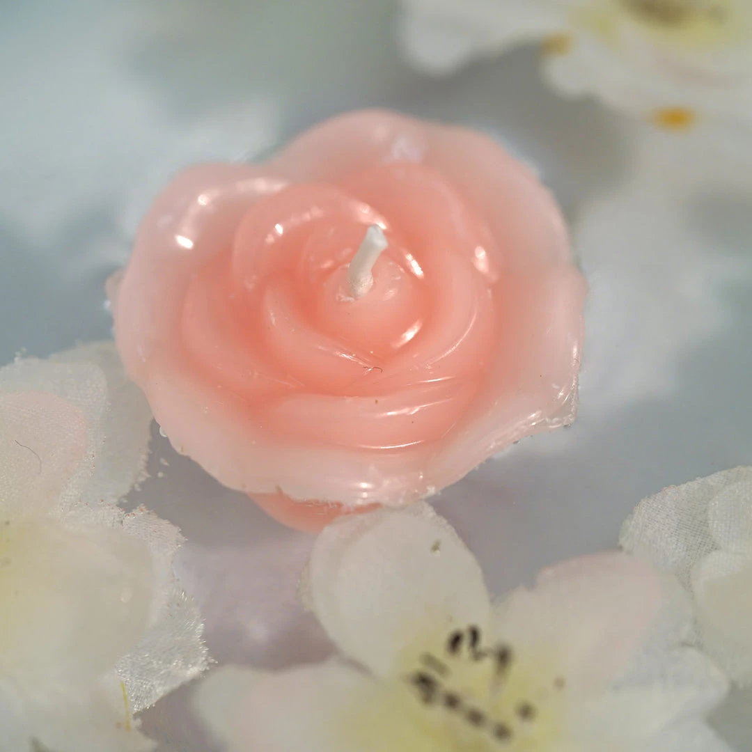 HIER_3810 12 Pack | 1" Pink Mini Rose Flower Floating Candles Wedding Vase Fillers Chargers & Centerpieces 8 HIER_3810 12 Pack | 1" Pink Mini Rose Flower Floating Candles Wedding Vase Fillers Chargers & Centerpieces