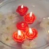 HIER_3810 Chargers & Centerpieces 12 Pack | 1" Red Mini Rose Flower Floating Candles Wedding Vase Fillers