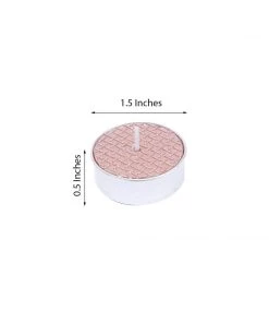 HIER_3820 9 Pack | Metallic Blush/Rose Gold Tealight Candles, Unscented Dripless Wax - Textured Design Chargers & Centerpieces