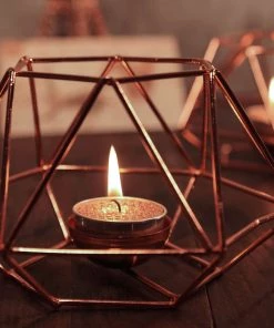 HIER_3820 9 Pack | Metallic Blush/Rose Gold Tealight Candles, Unscented Dripless Wax - Textured Design Chargers & Centerpieces