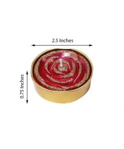 HIER_3820 2 Pack | Red/Gold Glitter Rose Tealight Candles Unscented Dripless Wax Chargers & Centerpieces 17 HIER_3820 2 Pack | Red/Gold Glitter Rose Tealight Candles Unscented Dripless Wax Chargers & Centerpieces