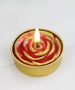 HIER_3820 2 Pack | Red/Gold Glitter Rose Tealight Candles Unscented Dripless Wax Chargers & Centerpieces 21 HIER_3820 2 Pack | Red/Gold Glitter Rose Tealight Candles Unscented Dripless Wax Chargers & Centerpieces