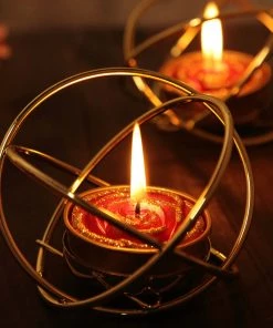 HIER_3820 2 Pack | Red/Gold Glitter Rose Tealight Candles Unscented Dripless Wax Chargers & Centerpieces