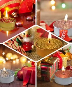 HIER_3820 2 Pack | Red/Gold Glitter Rose Tealight Candles Unscented Dripless Wax Chargers & Centerpieces 19 HIER_3820 2 Pack | Red/Gold Glitter Rose Tealight Candles Unscented Dripless Wax Chargers & Centerpieces