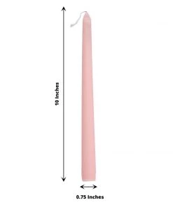 HIER_3820 12 Pack | Blush/Rose Gold 10" Premium Wax Taper Candles, Unscented Candlesticks Chargers & Centerpieces 17 HIER_3820 12 Pack | Blush/Rose Gold 10