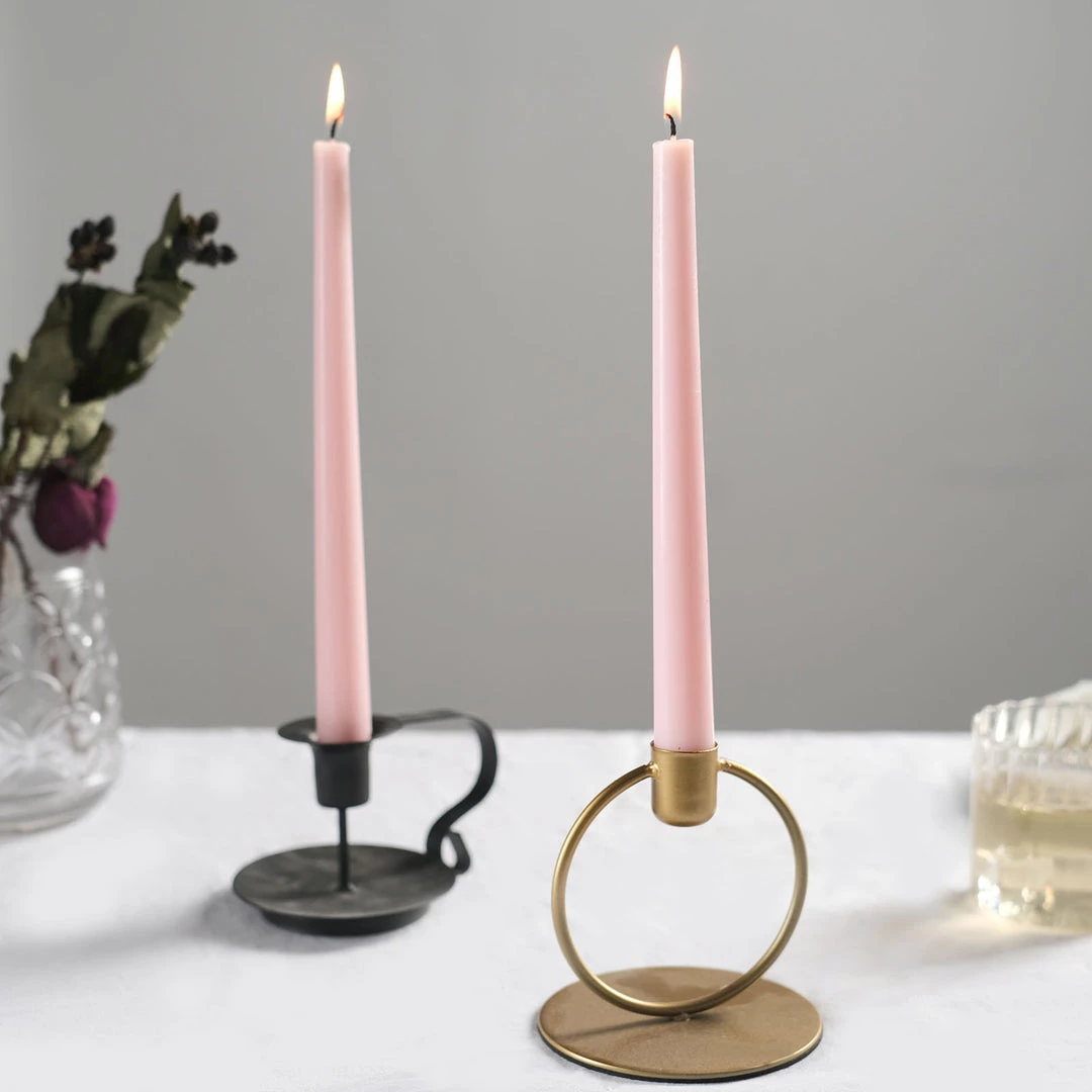 HIER_3820 12 Pack | Blush/Rose Gold 10" Premium Wax Taper Candles, Unscented Candlesticks Chargers & Centerpieces 9 HIER_3820 12 Pack | Blush/Rose Gold 10" Premium Wax Taper Candles, Unscented Candlesticks Chargers & Centerpieces