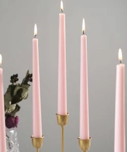 HIER_3820 12 Pack | Blush/Rose Gold 10" Premium Wax Taper Candles, Unscented Candlesticks Chargers & Centerpieces 25 HIER_3820 12 Pack | Blush/Rose Gold 10