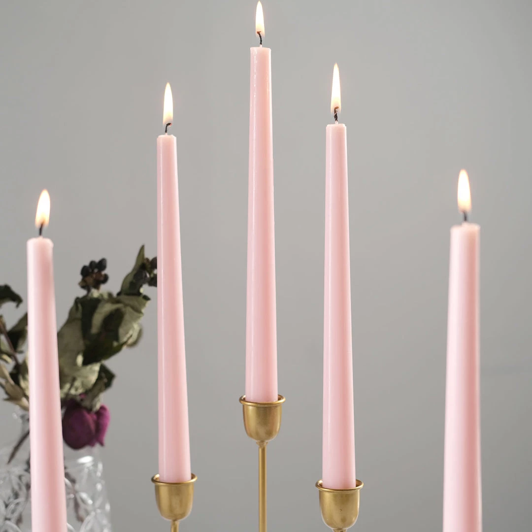 HIER_3820 12 Pack | Blush/Rose Gold 10" Premium Wax Taper Candles, Unscented Candlesticks Chargers & Centerpieces 11 HIER_3820 12 Pack | Blush/Rose Gold 10" Premium Wax Taper Candles, Unscented Candlesticks Chargers & Centerpieces