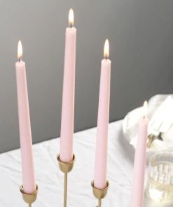 HIER_3820 12 Pack | Blush/Rose Gold 10" Premium Wax Taper Candles, Unscented Candlesticks Chargers & Centerpieces 26 HIER_3820 12 Pack | Blush/Rose Gold 10