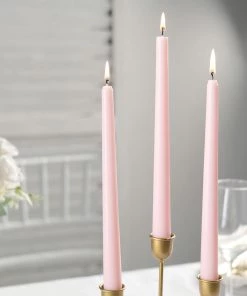 HIER_3820 12 Pack | Blush/Rose Gold 10" Premium Wax Taper Candles, Unscented Candlesticks Chargers & Centerpieces 21 HIER_3820 12 Pack | Blush/Rose Gold 10