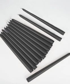 HIER_3820 12 Pack | Black 10" Premium Wax Taper Candles, Unscented Candlesticks Chargers & Centerpieces