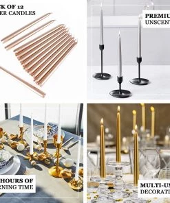 HIER_3820 12 Pack | Metallic Red 10" Premium Wax Taper Candles, Unscented Candlesticks Chargers & Centerpieces 18 HIER_3820 12 Pack | Metallic Red 10