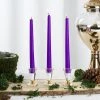 HIER_3820 12 Pack | Purple 10" Premium Wax Taper Candles, Unscented Candlesticks