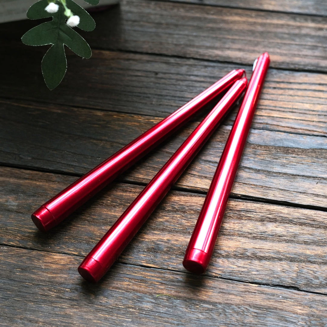 HIER_3820 12 Pack | Metallic Red 10" Premium Wax Taper Candles, Unscented Candlesticks Chargers & Centerpieces 8 HIER_3820 12 Pack | Metallic Red 10" Premium Wax Taper Candles, Unscented Candlesticks Chargers & Centerpieces