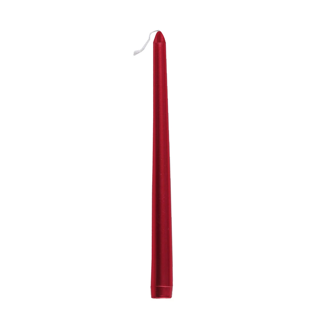 HIER_3820 12 Pack | Metallic Red 10" Premium Wax Taper Candles, Unscented Candlesticks Chargers & Centerpieces 15 HIER_3820 12 Pack | Metallic Red 10" Premium Wax Taper Candles, Unscented Candlesticks Chargers & Centerpieces