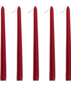 HIER_3820 12 Pack | Metallic Red 10" Premium Wax Taper Candles, Unscented Candlesticks Chargers & Centerpieces 27 HIER_3820 12 Pack | Metallic Red 10