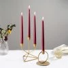 HIER_3820 12 Pack | Metallic Red 10" Premium Wax Taper Candles, Unscented Candlesticks Chargers & Centerpieces