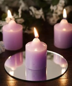 HIER_3820 12 Pack | 2" Lavender Votive Candles, Mini Multi-Purpose Candle Decor