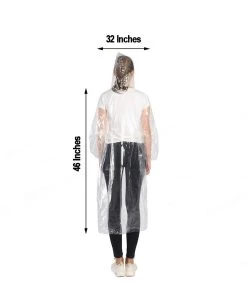 Tableclothsfactory Big Clearance Sale 100% Waterproof Unisex Plastic Raincoat And Hood, One Size Disposable Rain Poncho 13 Tableclothsfactory Big Clearance Sale 100% Waterproof Unisex Plastic Raincoat And Hood, One Size Disposable Rain Poncho