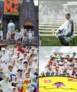 Tableclothsfactory Big Clearance Sale 100% Waterproof Unisex Plastic Raincoat And Hood, One Size Disposable Rain Poncho 15 Tableclothsfactory Big Clearance Sale 100% Waterproof Unisex Plastic Raincoat And Hood, One Size Disposable Rain Poncho